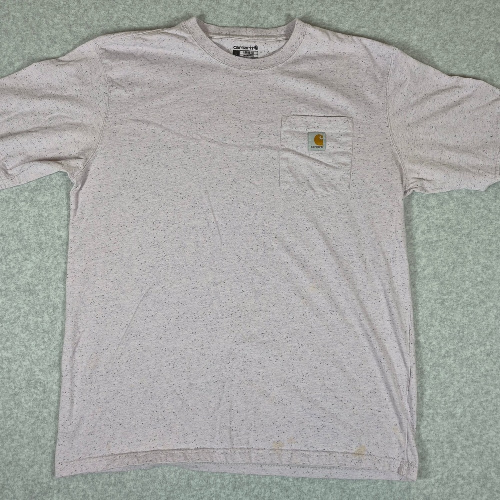Carhartt Pocket T-Shirt Mens L Gray Speckled Loose Fit Short Sleeve Tee Workwear